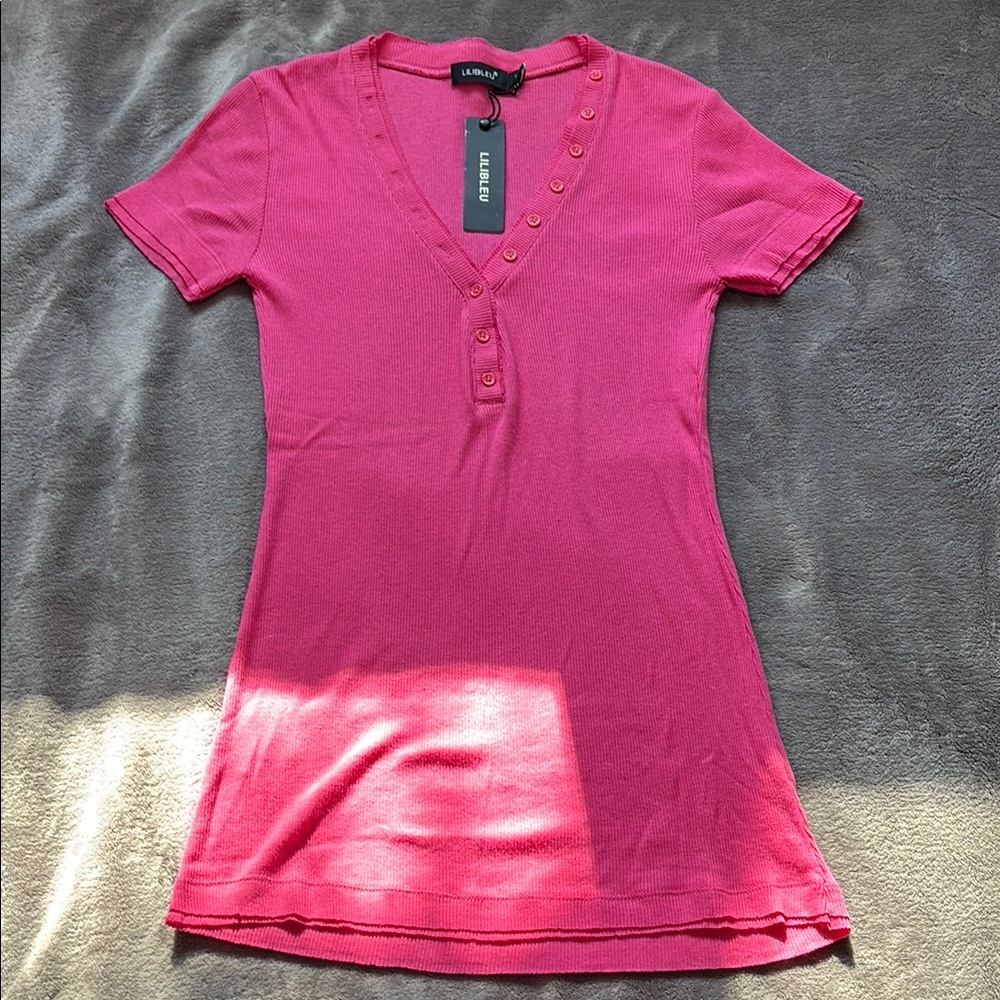 Lilibleu Pink Fitted Polo T-Shirt